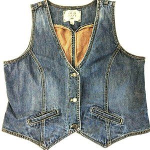 Vintage Old Navy Womens Denim Vest, Blue, XL